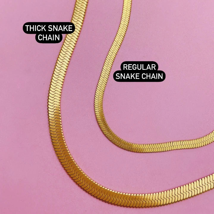 3mm Gold Flat Snake Neck Chain