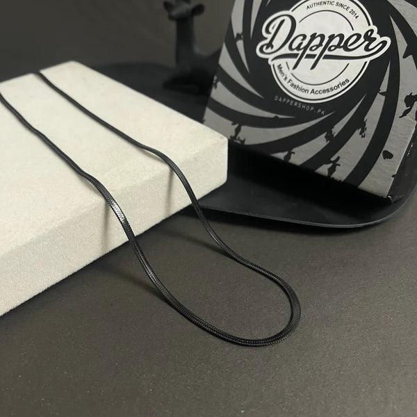 3mm Black Flat Snake Neck Chain