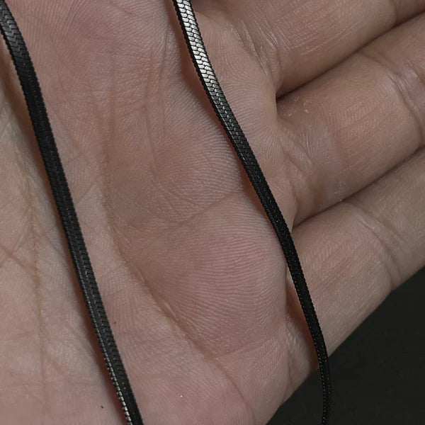 3mm Black Flat Snake Neck Chain