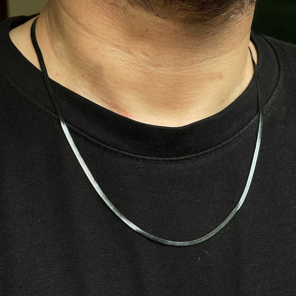 3mm Silver Flat Snake Neck Chain