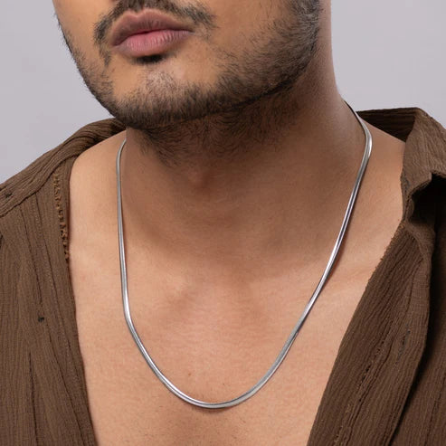 3mm Silver Flat Snake Neck Chain