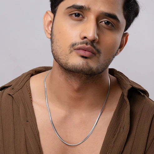 3mm Silver Flat Snake Neck Chain