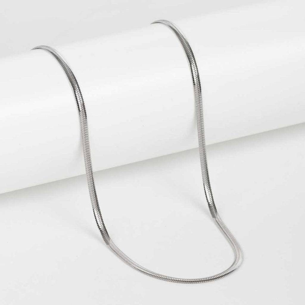 3mm Silver Flat Snake Neck Chain