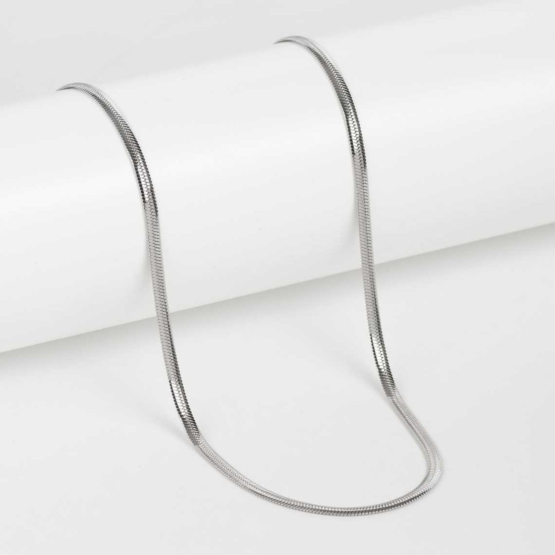3mm Silver Flat Snake Neck Chain