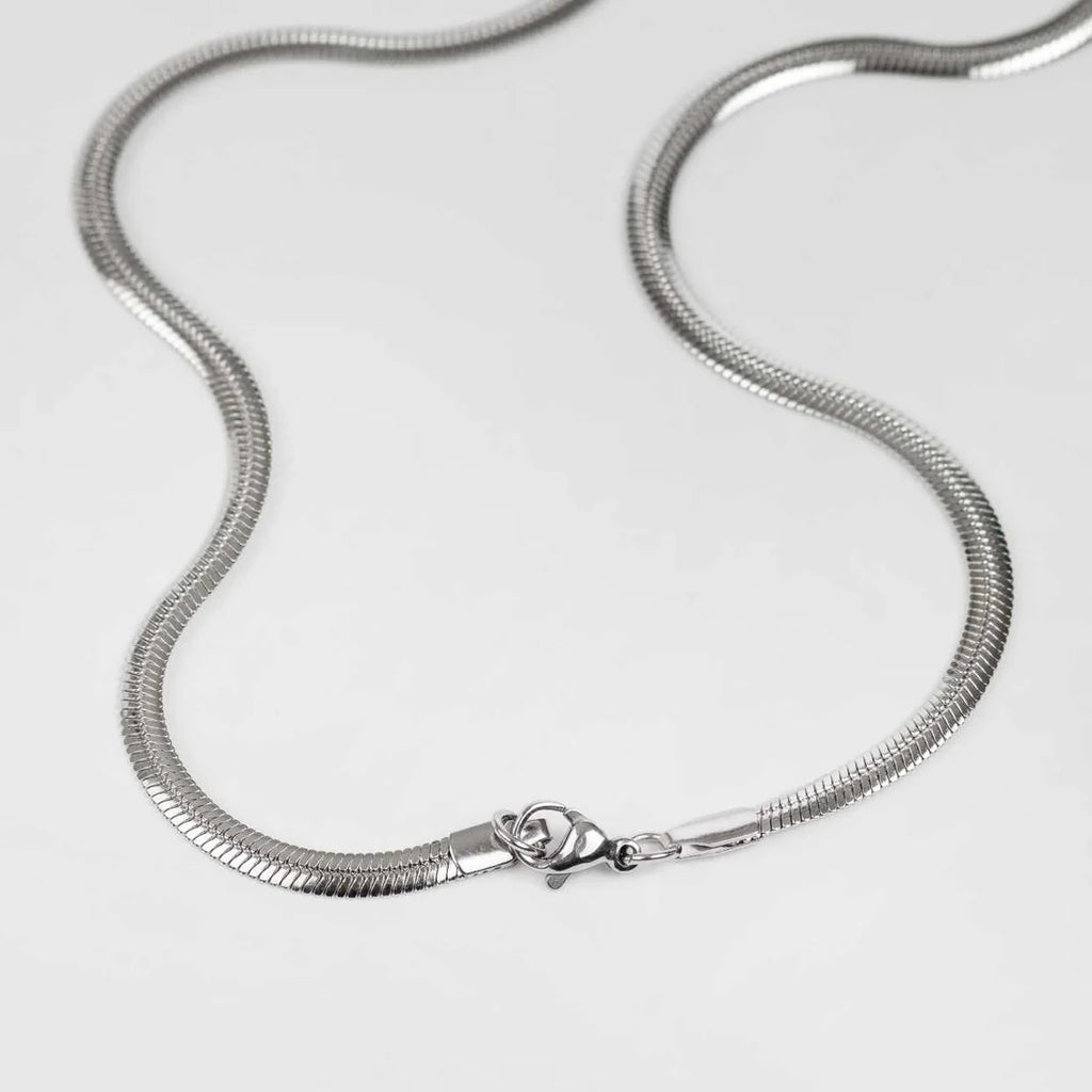 3mm Silver Flat Snake Neck Chain