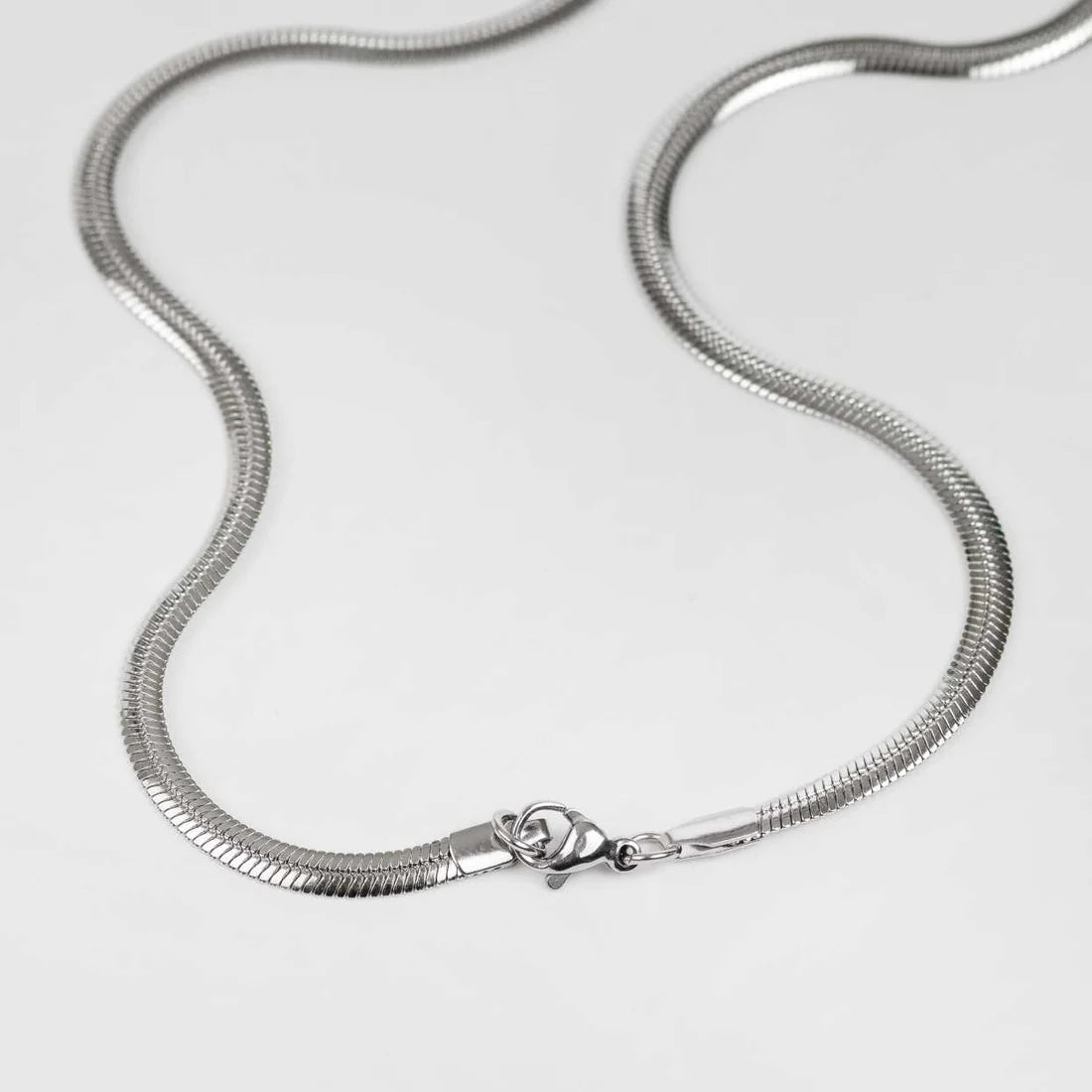3mm Silver Flat Snake Neck Chain