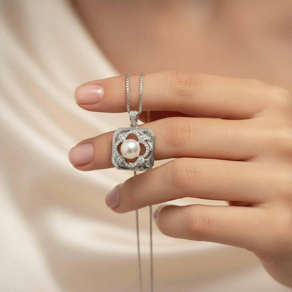 Minimalist Silver Pearl Pendant Necklace – Everyday Elegant Jewelry for Women