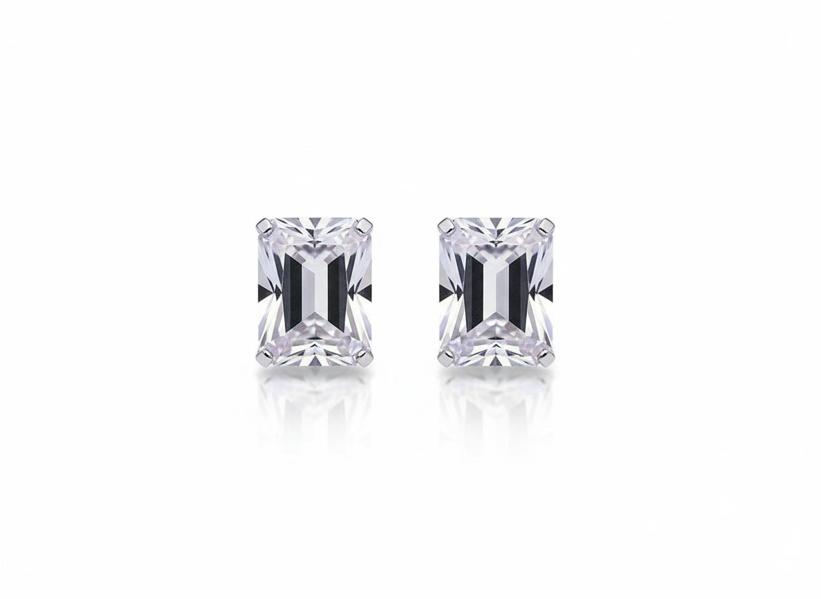 Large White Rhinestone Stud Earrings – Luxury Crystal Statement Jewelry for Women
