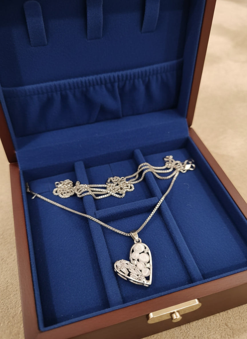 Delicate Silver Flower Drop Necklace – Timeless Bridal & Party Jewelry for Women