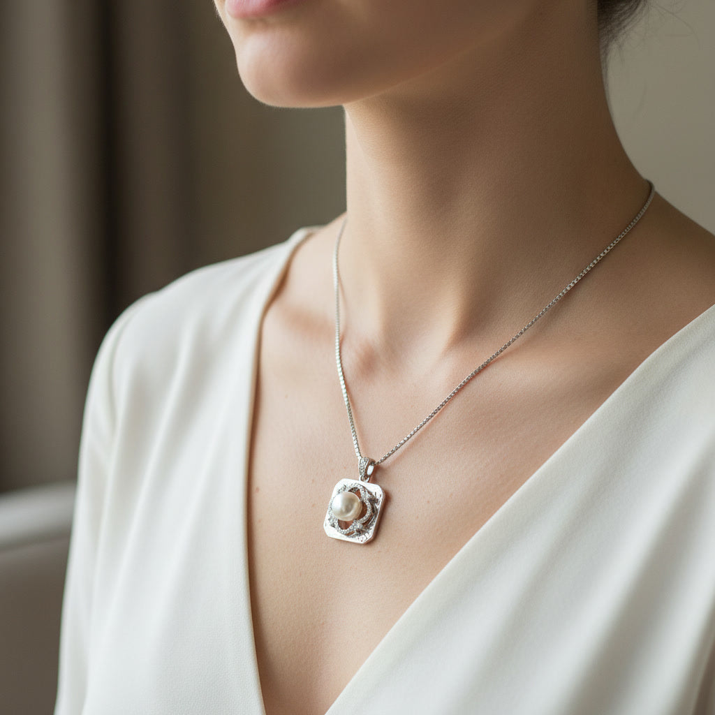 Minimalist Silver Pearl Pendant Necklace – Everyday Elegant Jewelry for Women